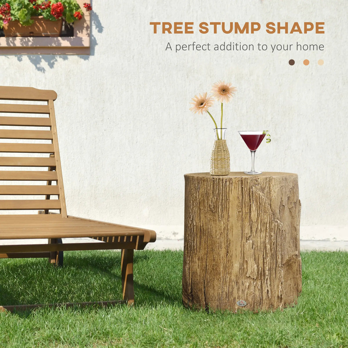 Concrete Finish Side Table, Lightweight, 17", Natural Brown Side Tables at Gallery Canada