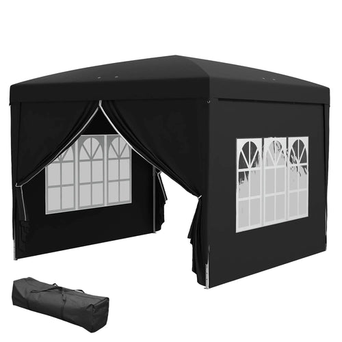 10'x10' Outdoor Pop Up Party Tent Wedding Gazebo Canopy, Black