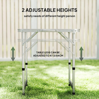 Folding Picnic Table, Aluminum Frame, Camping Dining Table, Silver Picnic Tables & Camping Chairs at Gallery Canada