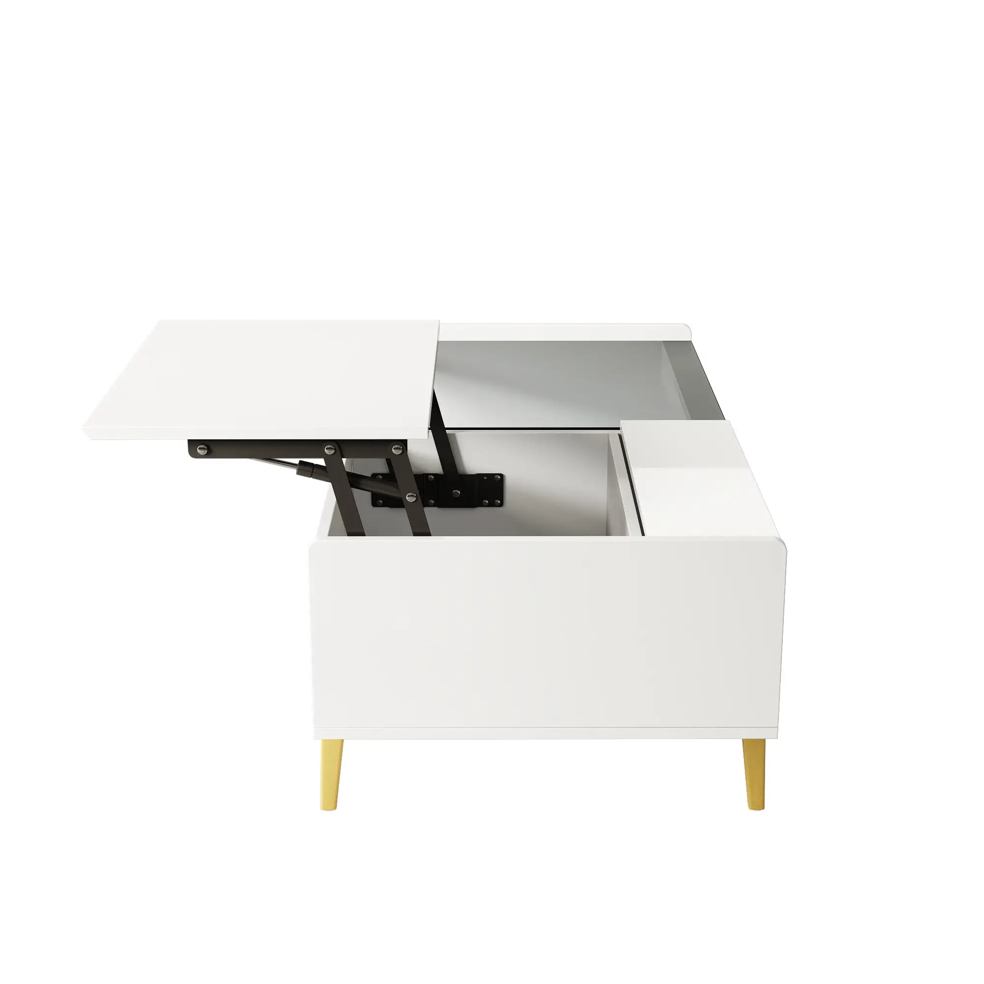 LED Coffee Table, Glass Top with Storage, 43.5