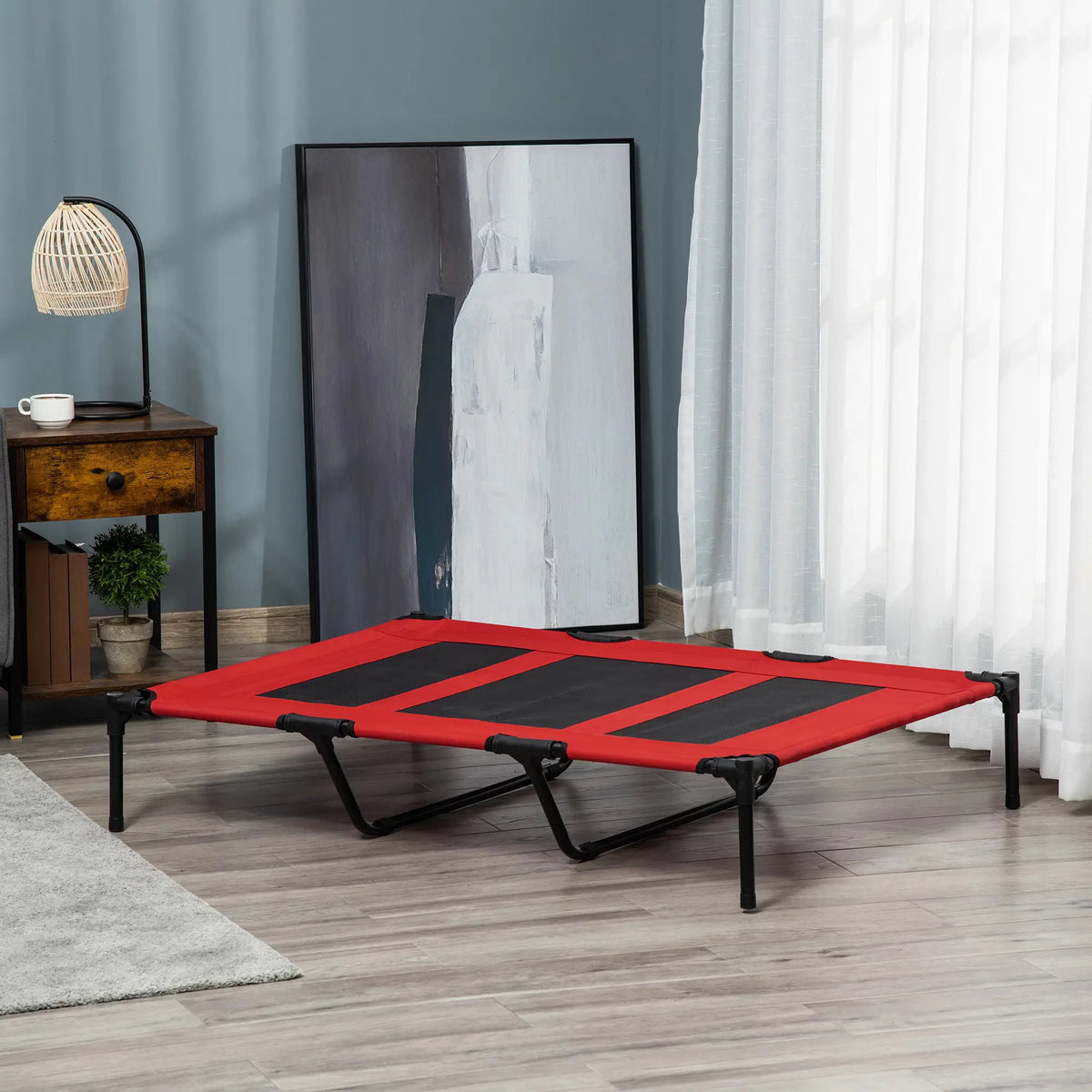 Elevated Dog Bed, Raised Dog Cot, XL 48" x 36" x 9", Red Elevated Dog Beds at Gallery Canada