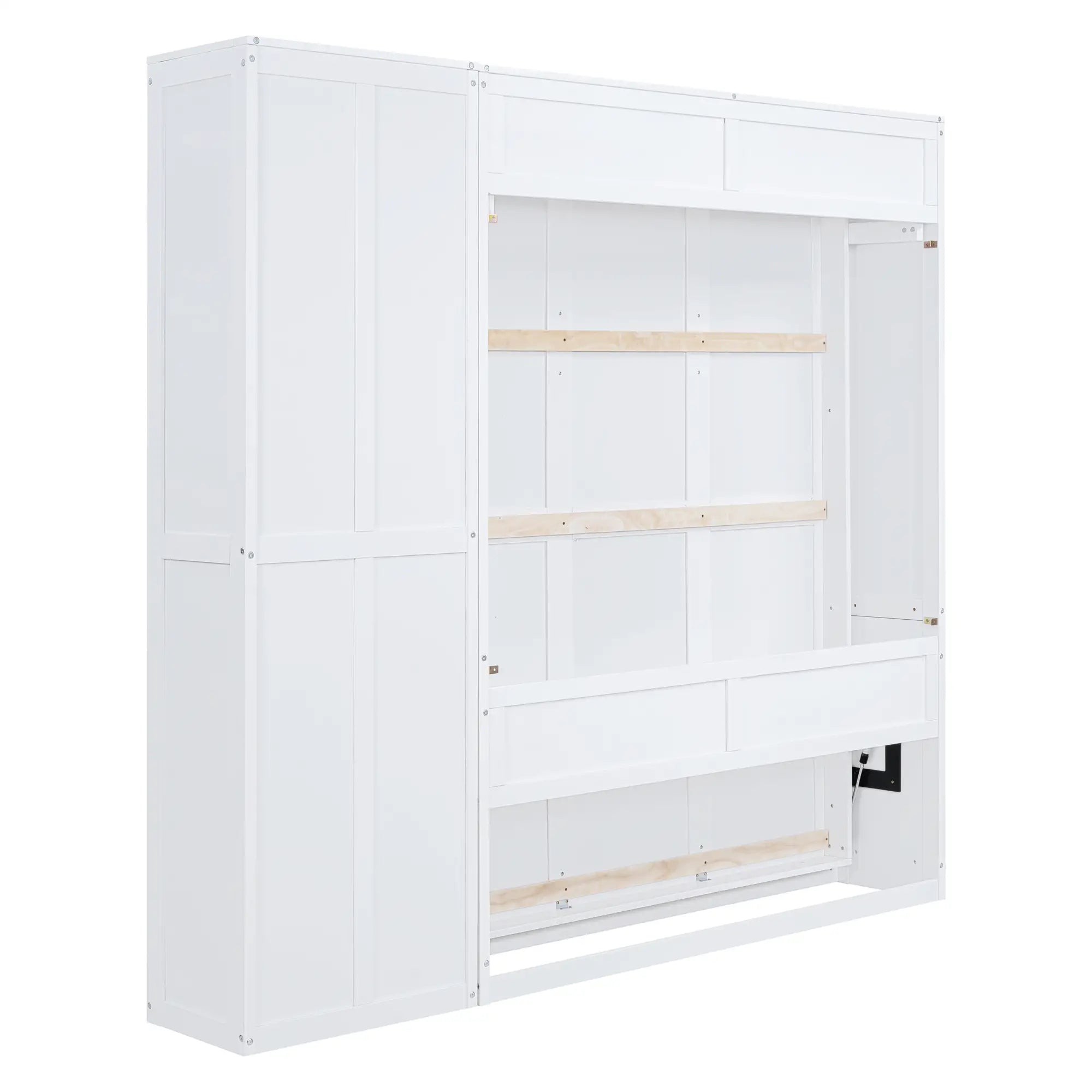 Murphy Bed with Shelves, Dual Piston Mechanism, 94