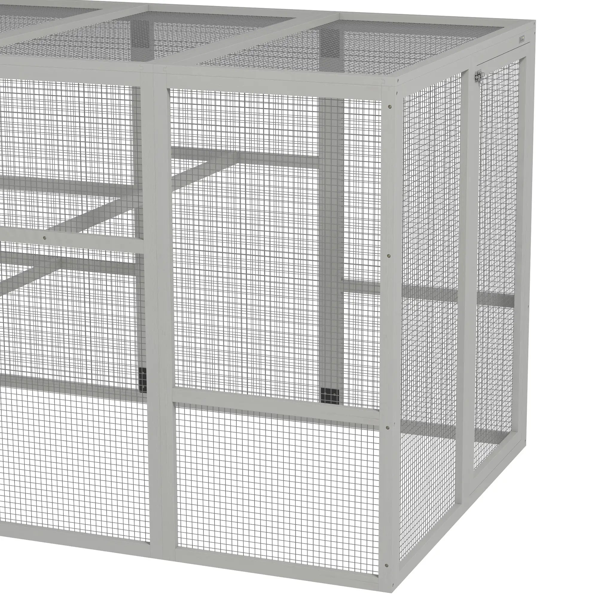 142 Outdoor Wooden Chicken Coop with Run, Ramps, Perches, Grey Chicken Coops at Gallery Canada