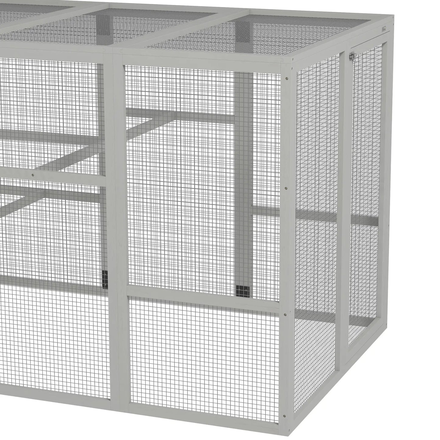 142 Outdoor Wooden Chicken Coop with Run, Ramps, Perches, Grey Chicken Coops at Gallery Canada