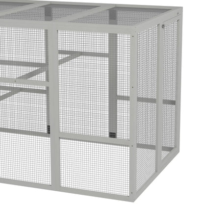 142 Outdoor Wooden Chicken Coop with Run, Ramps, Perches, Grey Chicken Coops at Gallery Canada