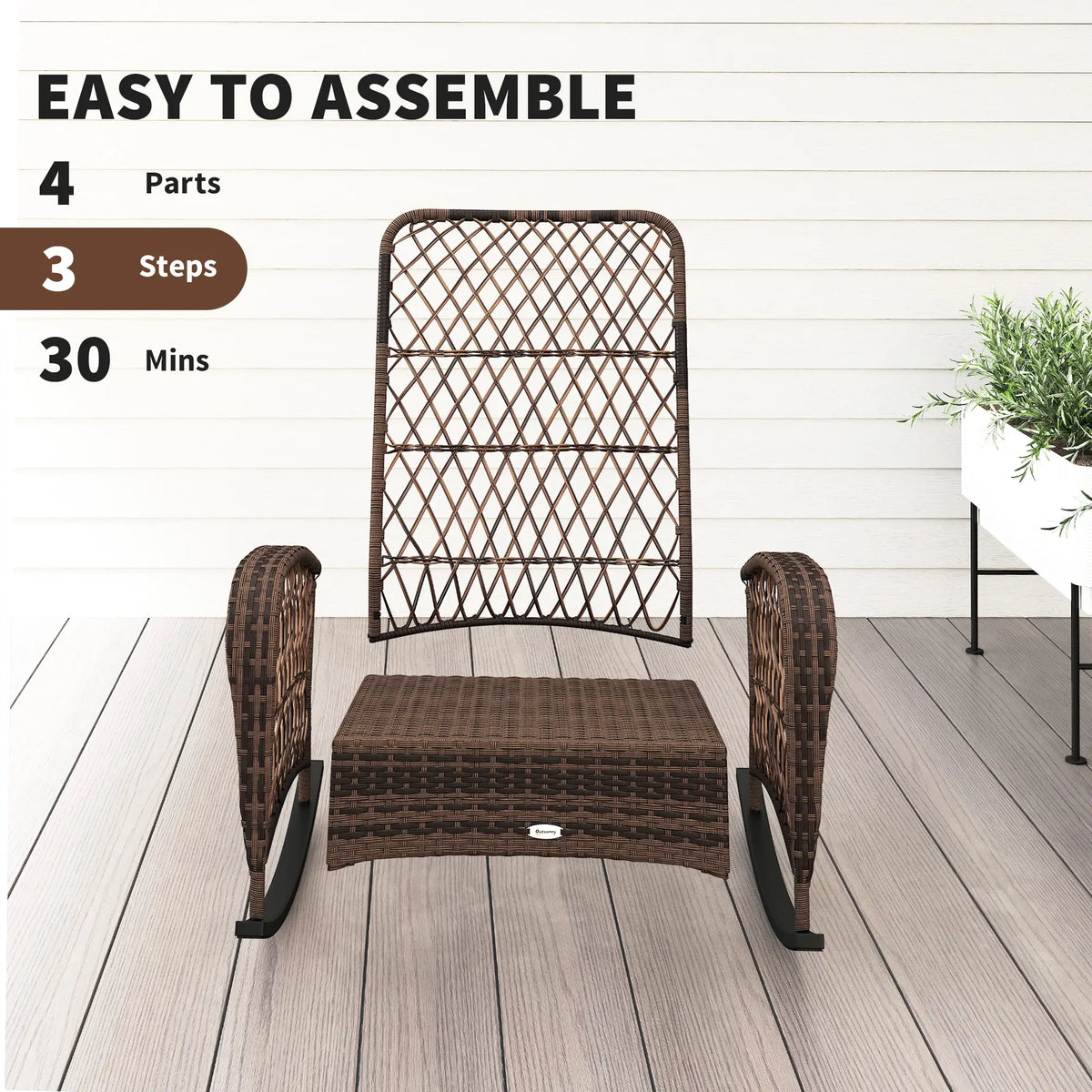Wicker Rattan Rocking Chair, With Thick Cushions, Light Green Outdoor Rocking Chairs at Gallery Canada