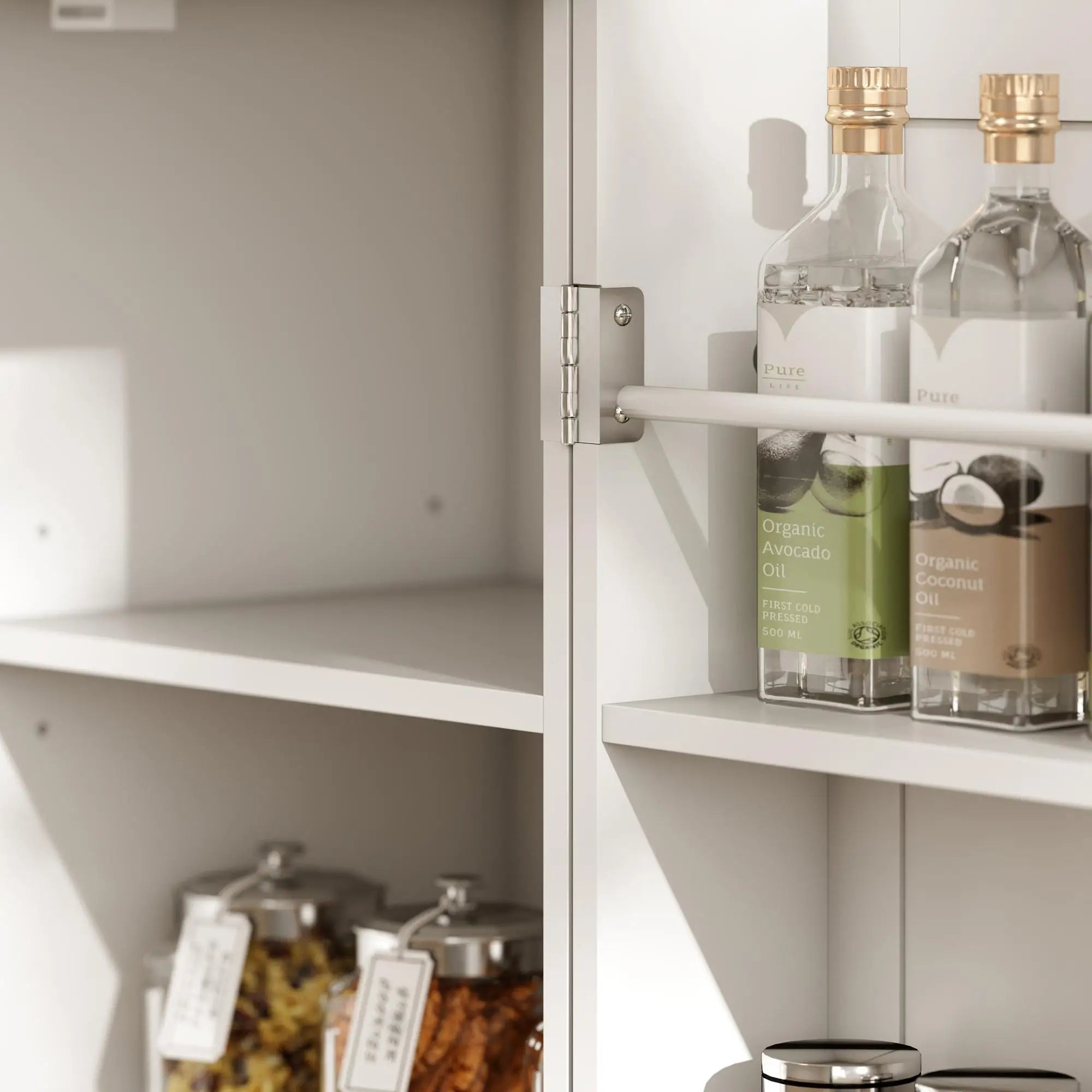 Farmhouse Sideboard Buffet Cabinet, Adjustable Shelves, Barn Doors, White Bar Cabinets at Gallery Canada