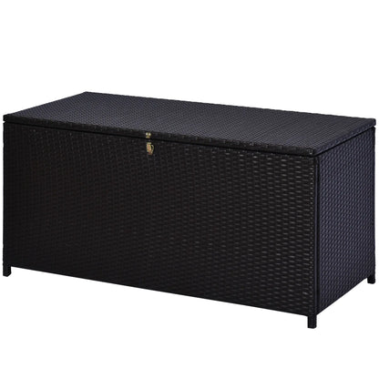 75 Gallon Rattan Outdoor Storage Box, Dark Brown Patio Storage Boxes at Gallery Canada