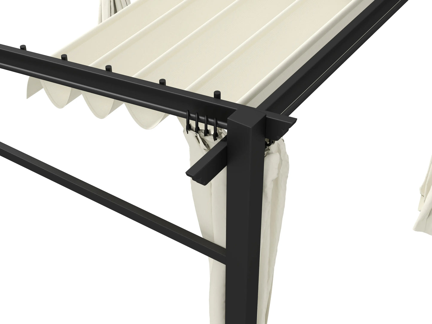 Metal Pergola, Sliding Roof Canopy, Retractable, 10' x 10', Beige Pergolas at Gallery Canada