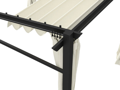 Metal Pergola, Sliding Roof Canopy, Retractable, 10' x 10', Beige Pergolas at Gallery Canada