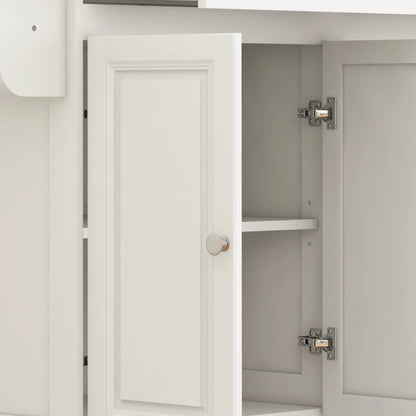 Kitchen Island with Storage, Drop Leaf, Rubber Wood Top, Cream White Kitchen Islands & Kitchen Carts at Gallery Canada