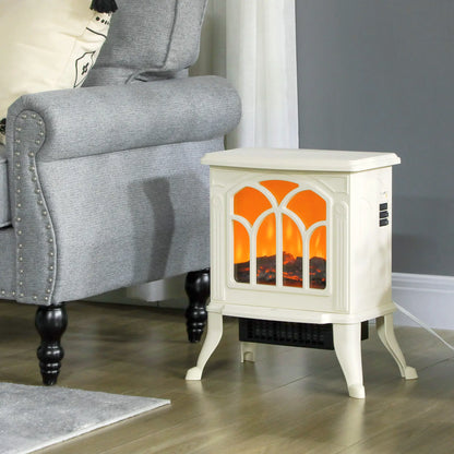 Freestanding Electric Fireplace Heater, Realistic Flame, Beige Electric Fireplaces at Gallery Canada