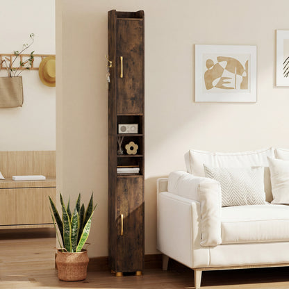 Narrow Bathroom Storage Cabinet, Open Shelves, Toilet Paper Holder Floor Cabinets at Gallery Canada