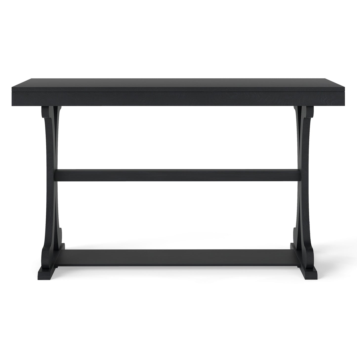 Narrow Console Table, 52 Inch, Open Storage Shelf, Black Console Tables at Gallery Canada