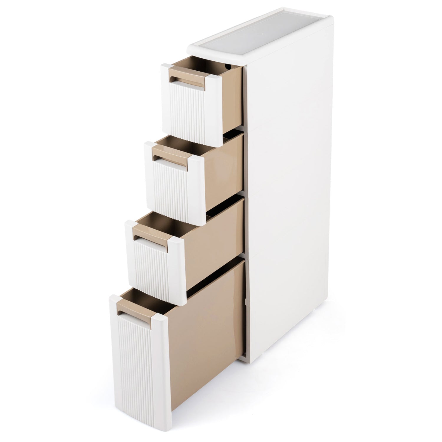 Narrow Storage Cabinet With Drawers, M, Beige Floor Cabinets at Gallery Canada