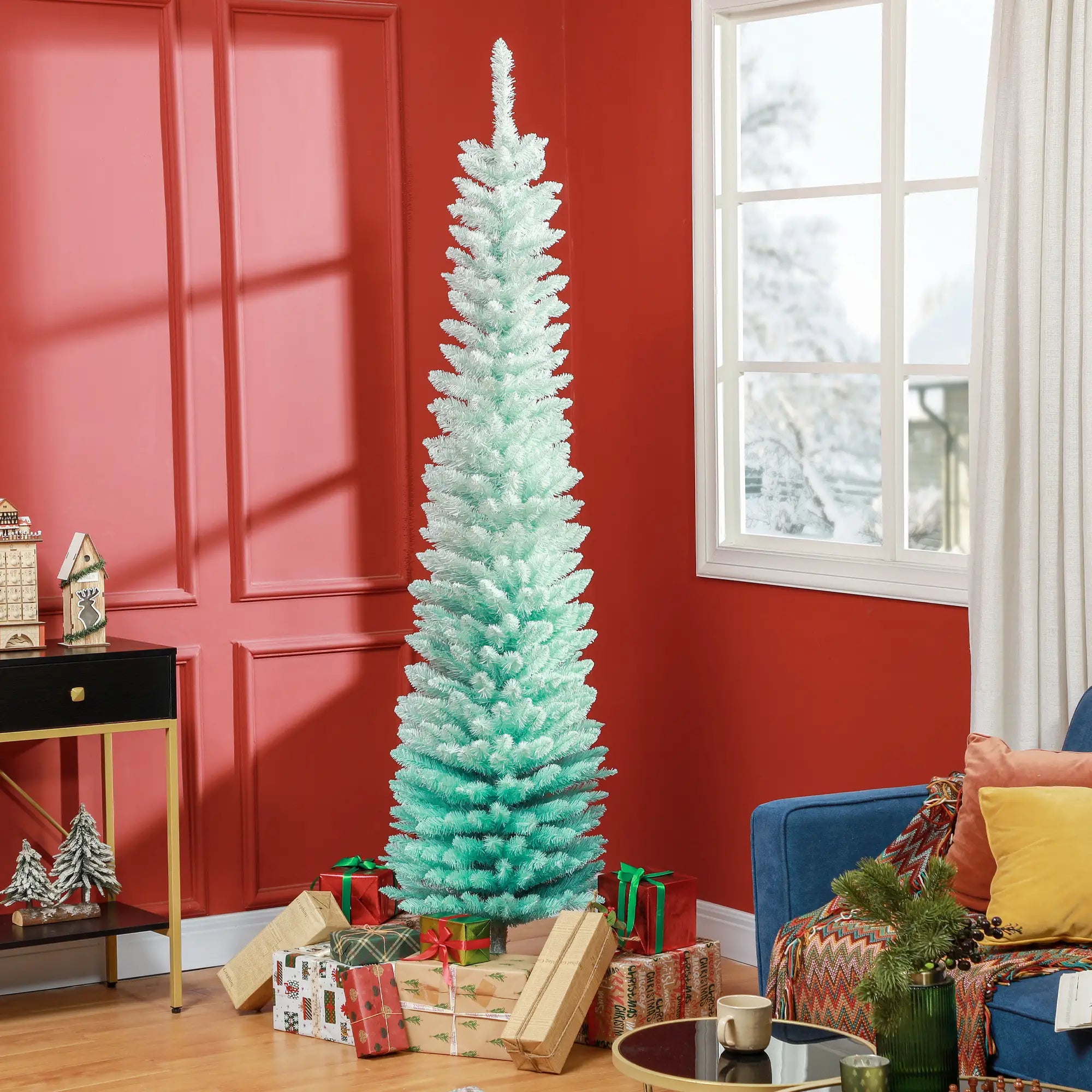 7' PVC Slim Pencil Artificial Christmas Tree, 500 Branch Tips Pencil Christmas Trees at Gallery Canada