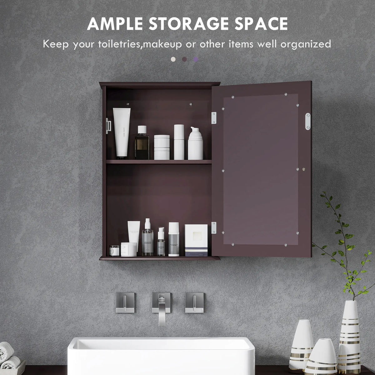 Bathroom Mirror Cabinet, Wall Mounted Medicine Cabinet, Dark Brown Mirror Medicine Cabinets at Gallery Canada
