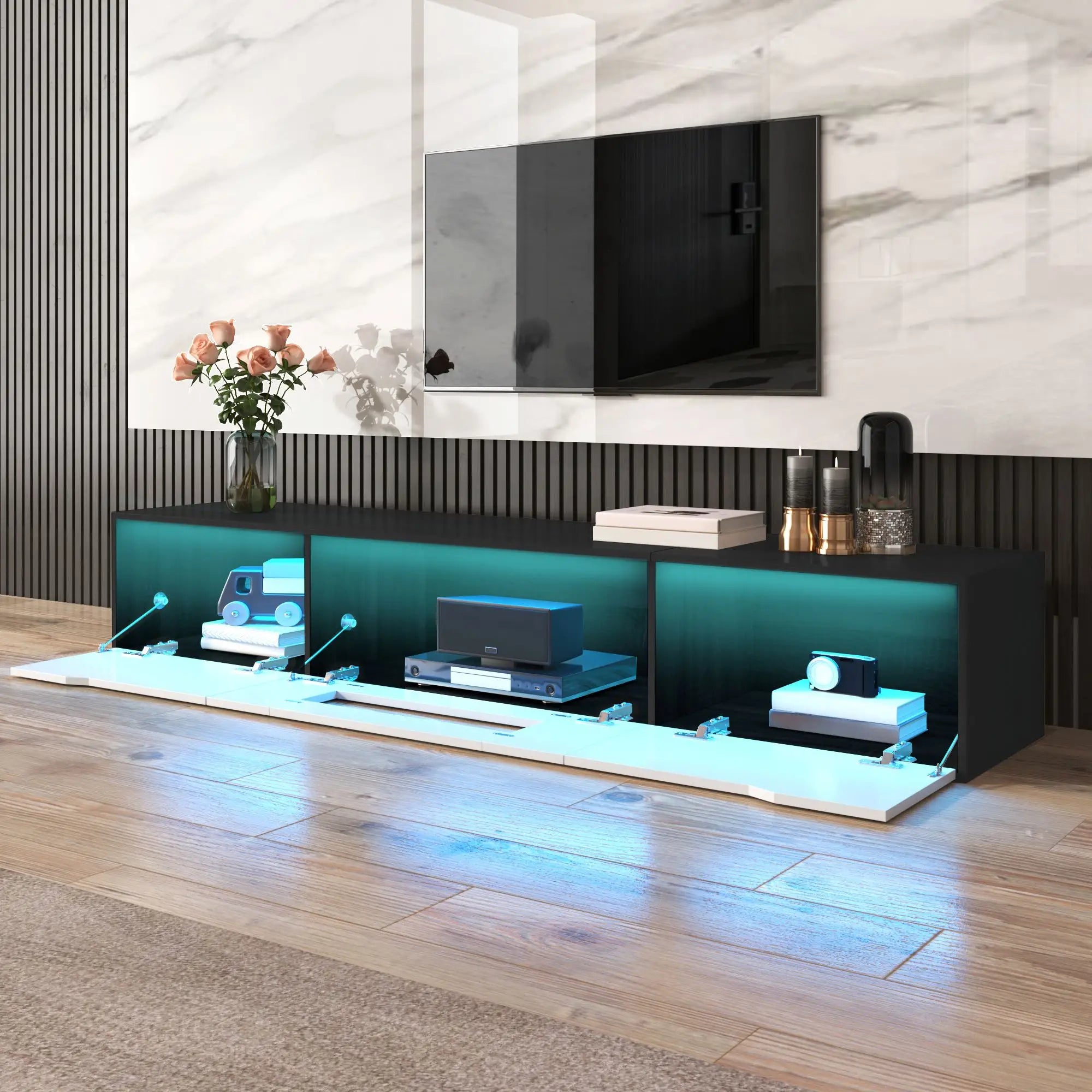 TV Stand With LED Lighting, Mounting Options, 71