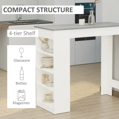 Bar Table, High Top Pub Table with 4 Shelves, Modern, Grey Bar Tables & Dining Tables at Gallery Canada