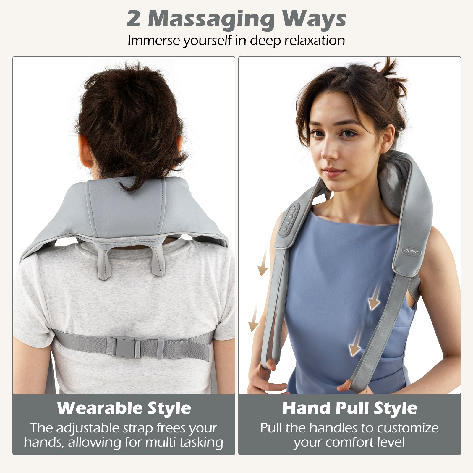 Neck Shoulder Massager, 4D Deep Tissue Kneading Shiatsu Machine, Gray Massage at Gallery Canada