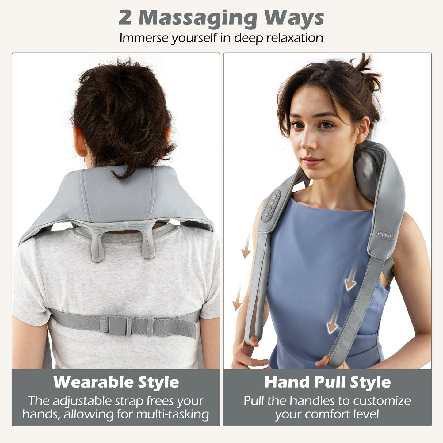 Neck Shoulder Massager, 4D Deep Tissue Kneading Shiatsu Machine, Gray Massage at Gallery Canada