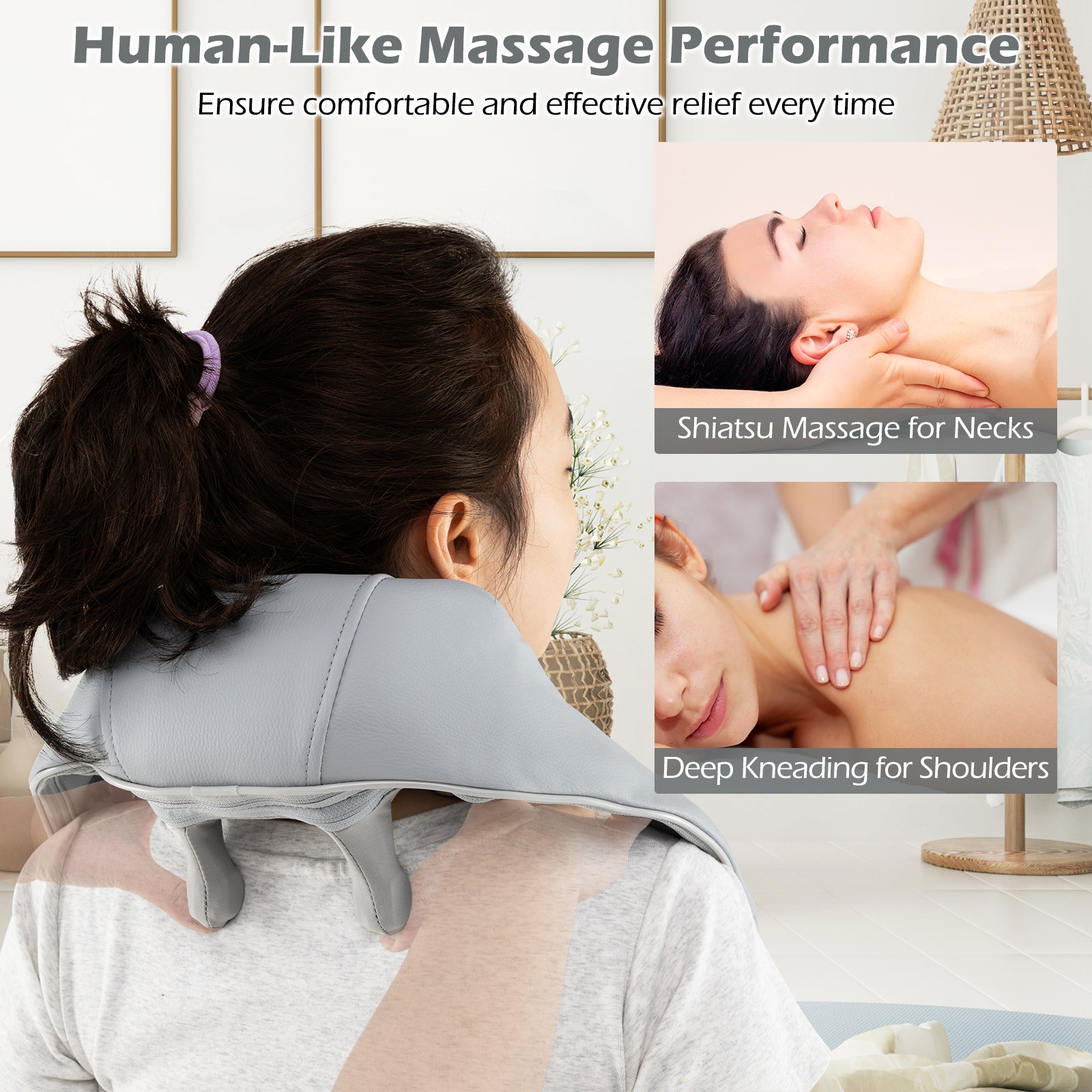 Neck Shoulder Massager, 4D Deep Tissue Kneading Shiatsu Machine, Gray Massage at Gallery Canada