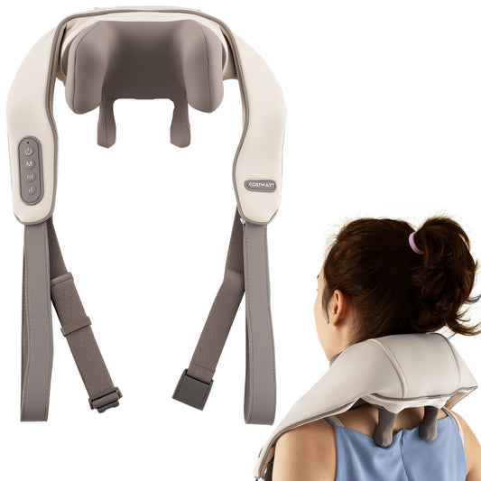 Neck Shoulder Massager, 4D Deep Tissue Shiatsu, Beige Massage Beige at Gallery Canada