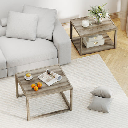 Stackable Rectangular Nesting Coffee Table Set, 2 Tables, Gray End & Side Tables at Gallery Canada