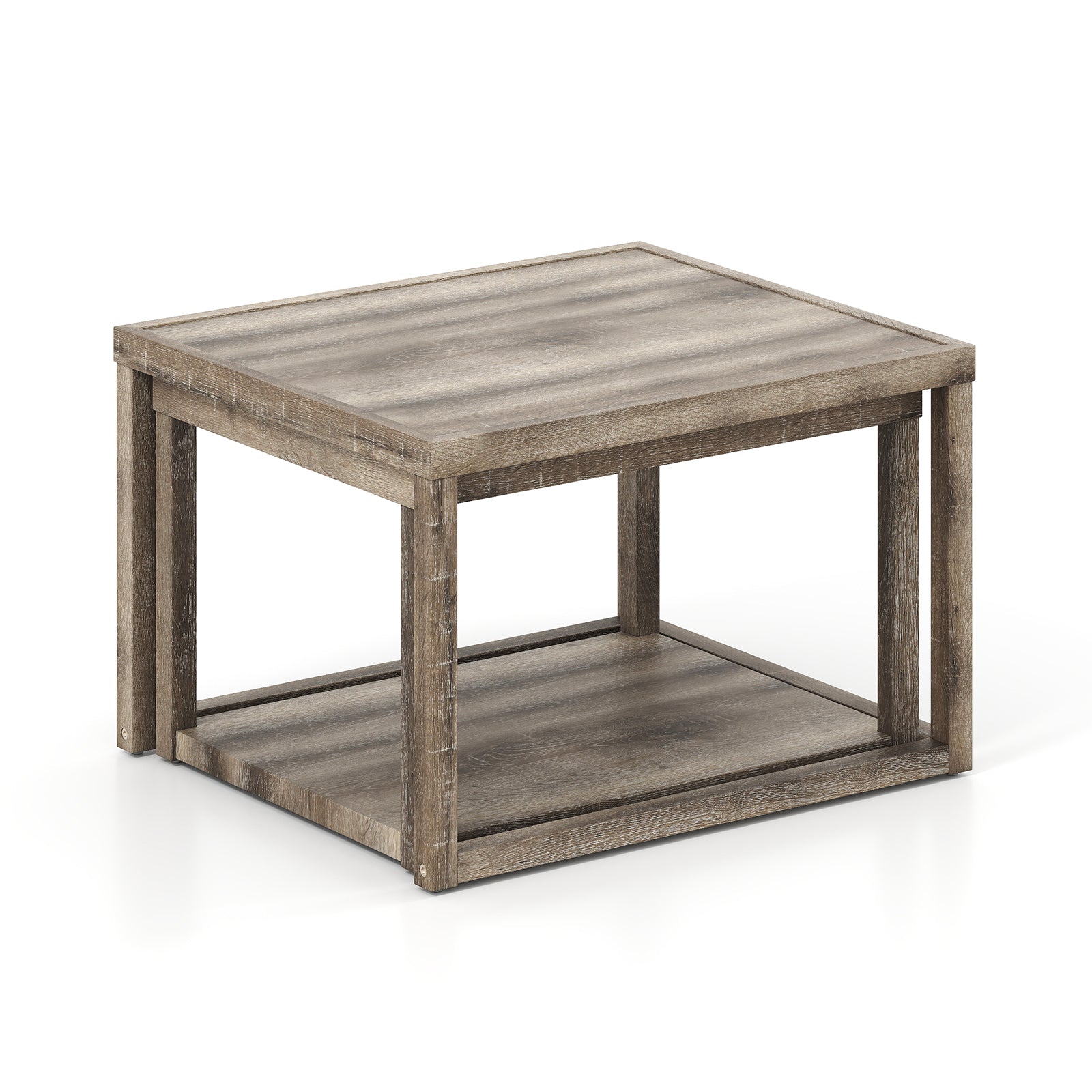 Stackable Rectangular Nesting Coffee Table Set, 2 Tables, Gray End & Side Tables at Gallery Canada