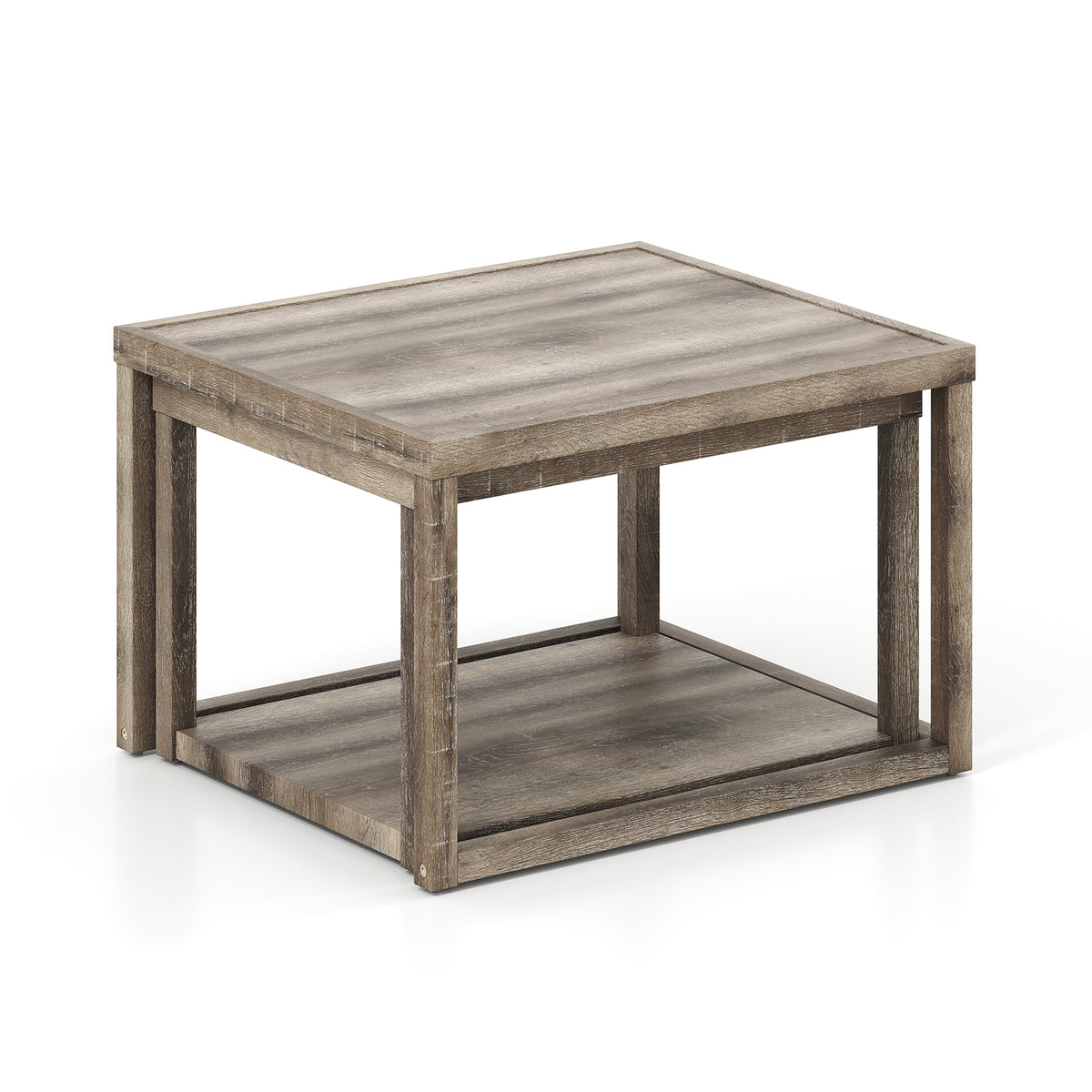 Stackable Rectangular Nesting Coffee Table Set, 2 Tables, Gray End & Side Tables at Gallery Canada
