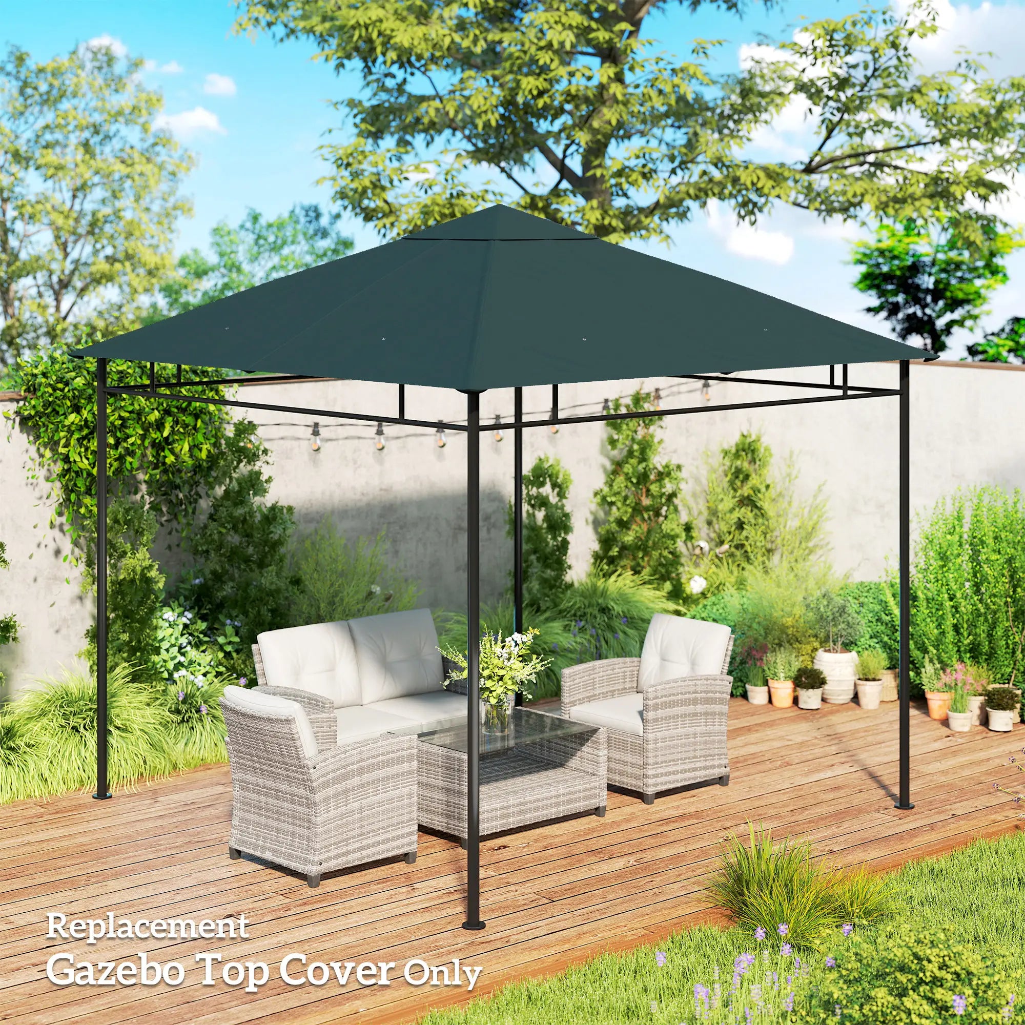 10' x 10' Square Gazebo Canopy, UV Protected, Sun Shade, Grey Gazebo Canopy Replacement at Gallery Canada