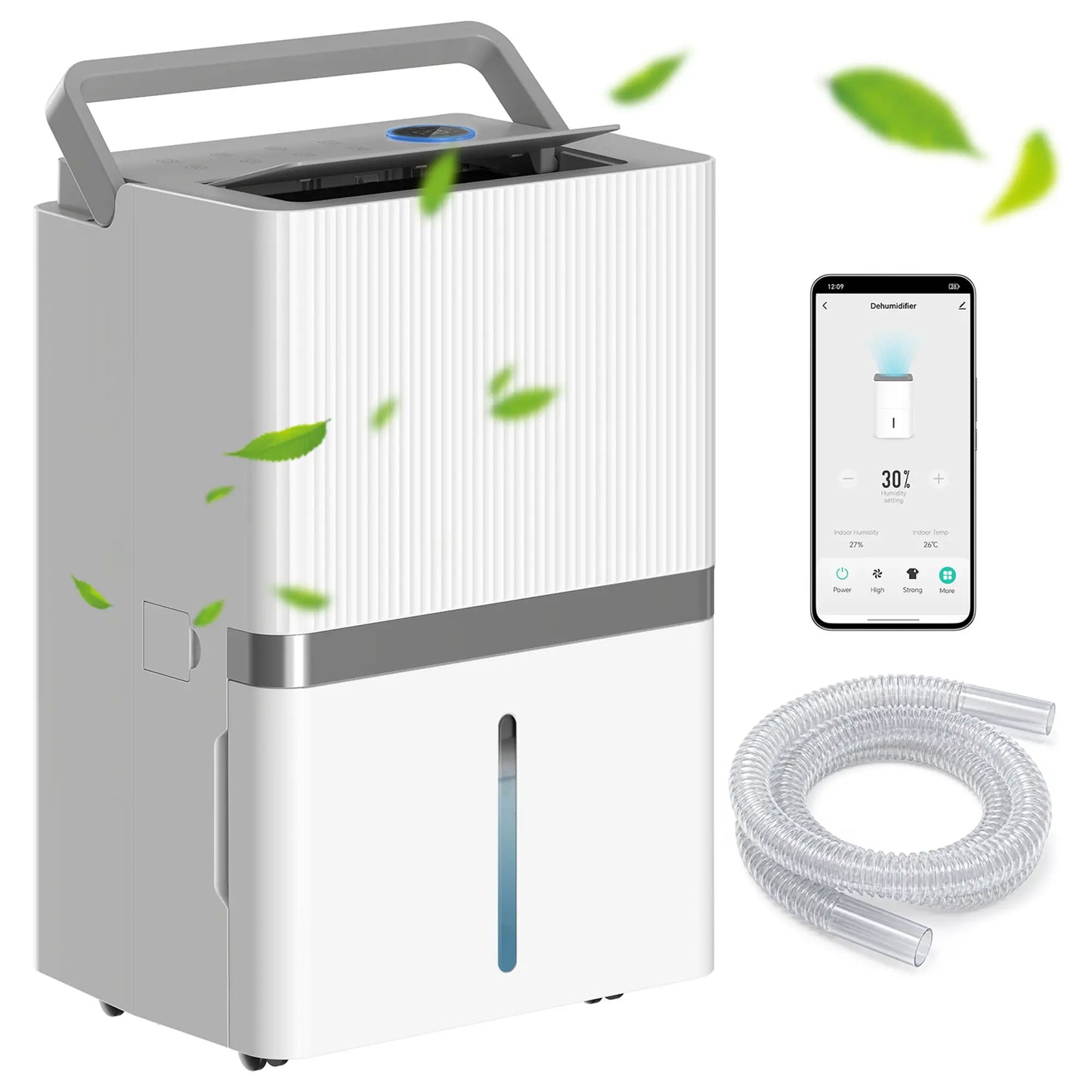 100 Pint Smart Dehumidifier, 5200 Sq Ft, WiFi, App Control Home Dehumidifiers White at Gallery Canada