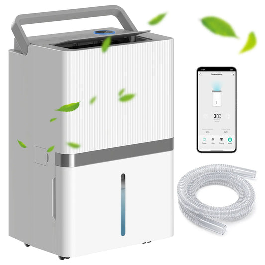 100 Pint Smart Dehumidifier, 5200 Sq Ft, WiFi, App Control Home Dehumidifiers White at Gallery Canada