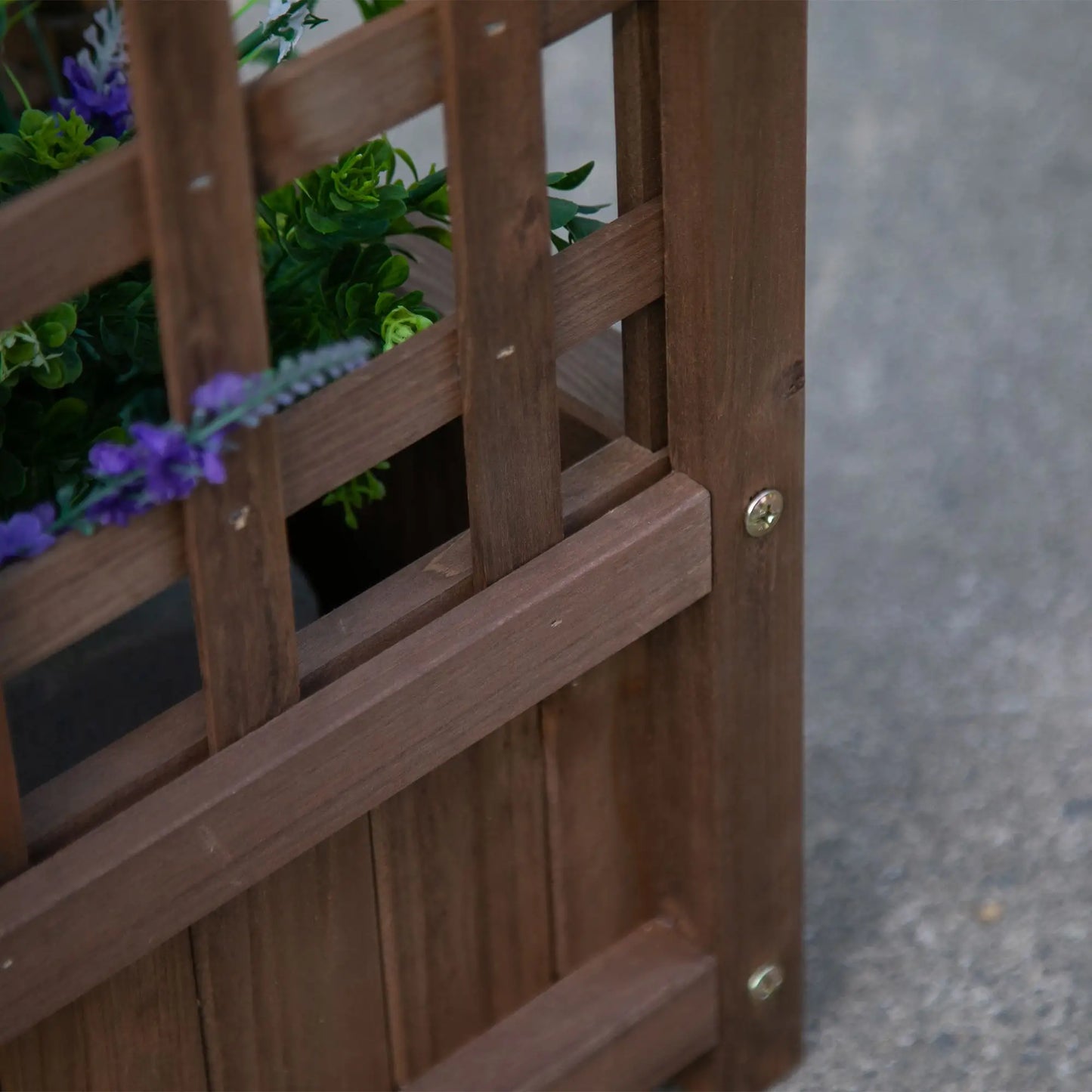 Raised Garden Bed with Trellis, Wood Planter Box, 25.2" x 11" x 47.2", Brown Elevated Garden Beds at Gallery Canada
