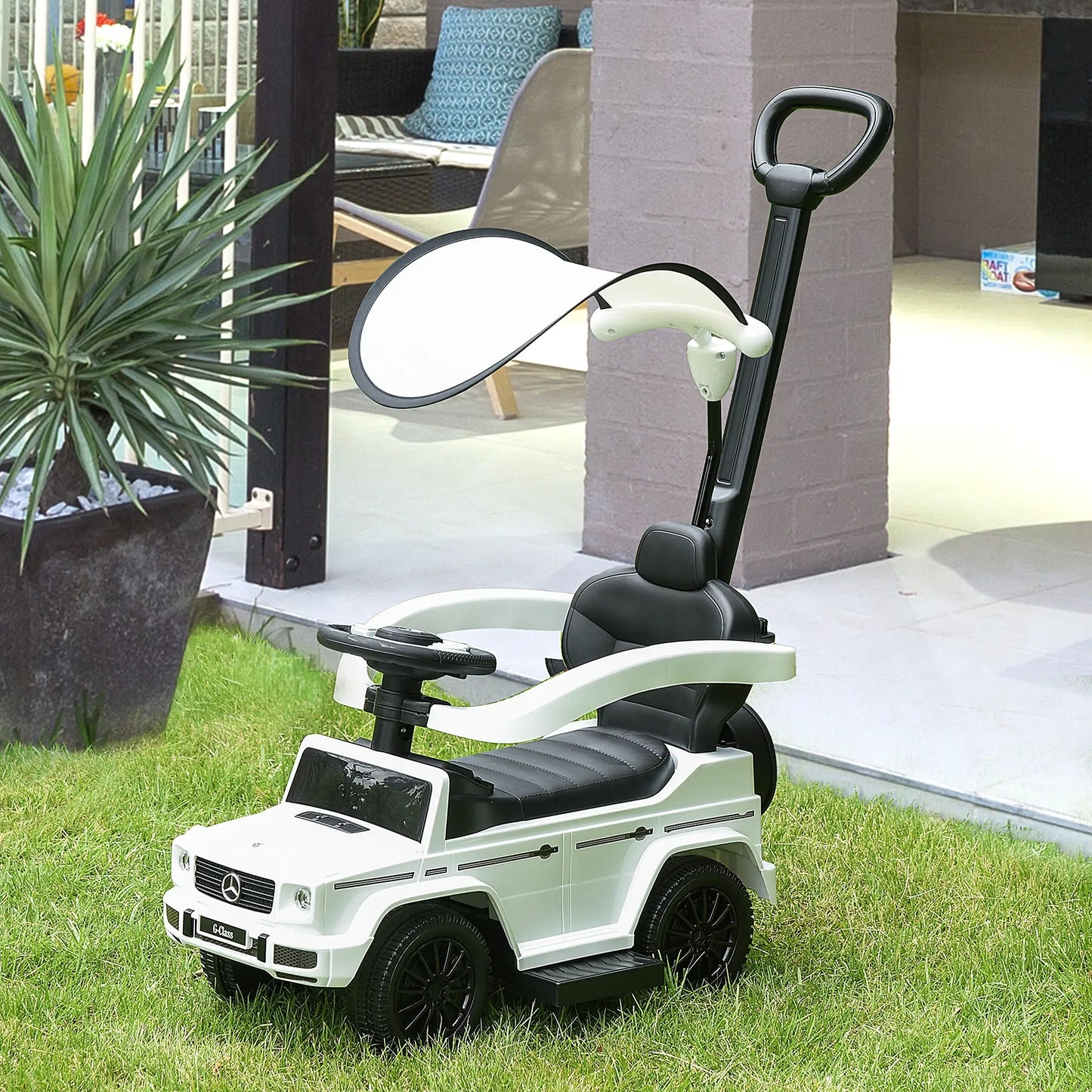 Licensed Push Car, 3-in-1 Toddler Sliding Car, White Push Cars for Toddlers at Gallery Canada