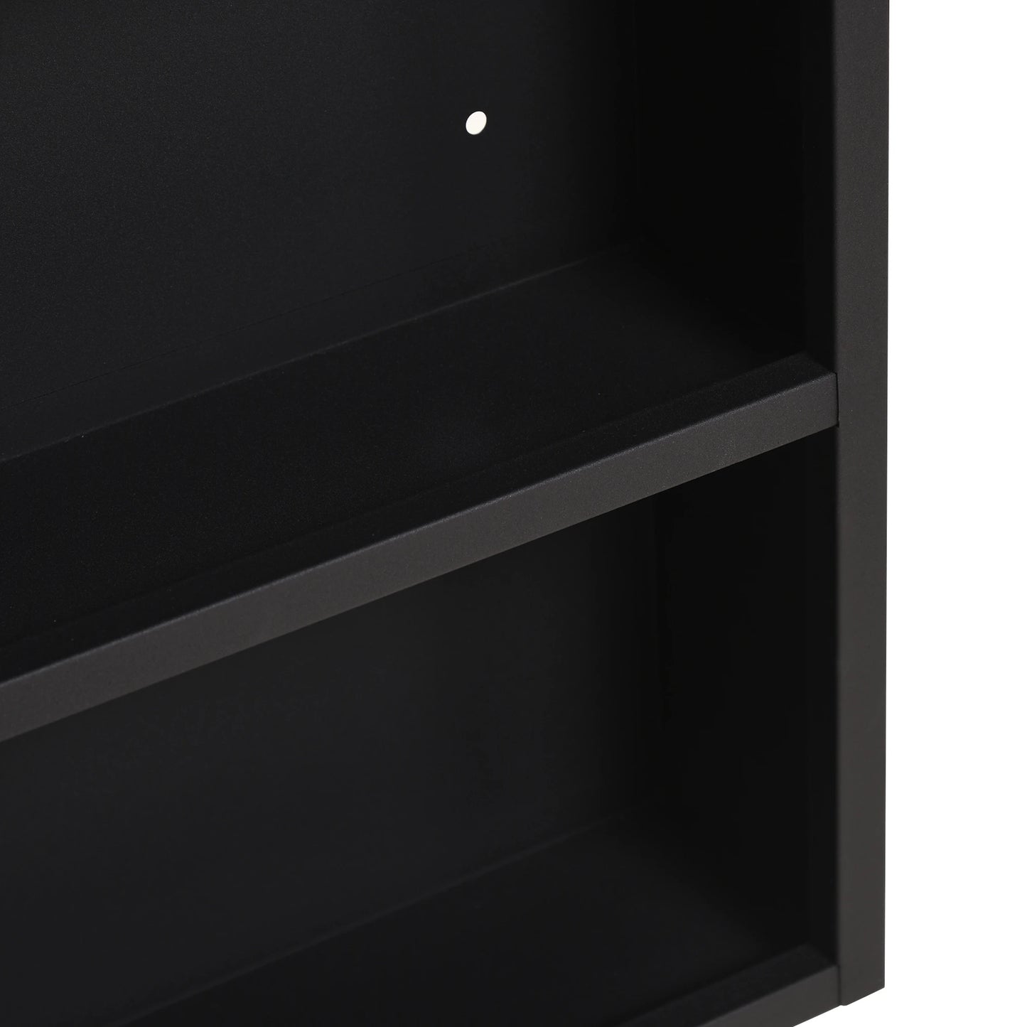 Wall-Mounted Medicine Cabinet, Single Door with Shelves, Stainless Steel Frame, Black Mirror Medicine Cabinets at Gallery Canada