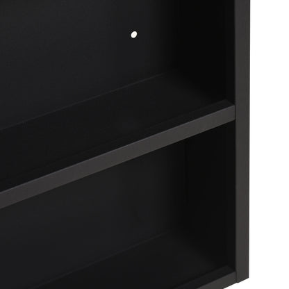 Wall-Mounted Medicine Cabinet, Single Door with Shelves, Stainless Steel Frame, Black Mirror Medicine Cabinets at Gallery Canada
