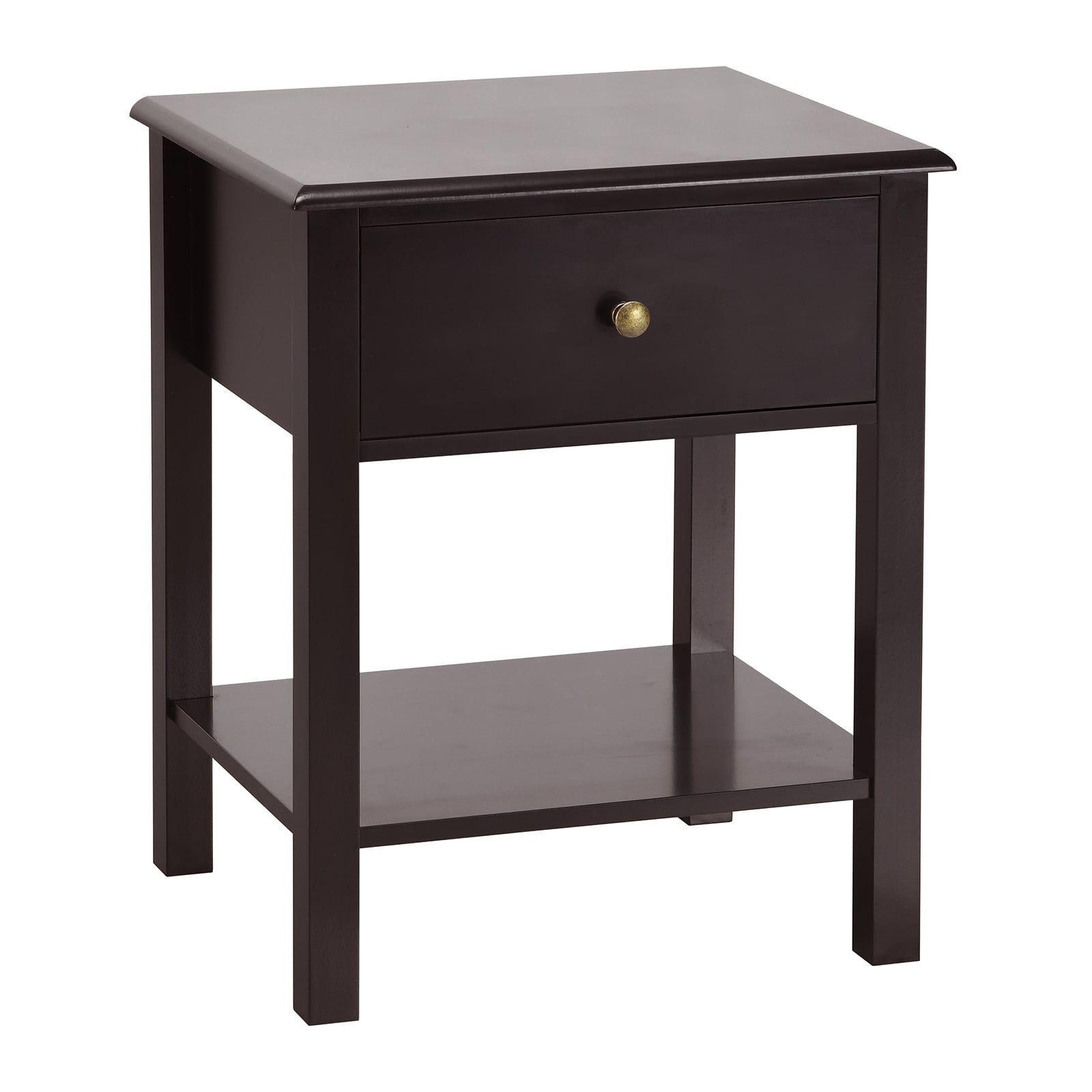Nightstand End Table with Drawer and Shelf, Brown Nightstands at Gallery Canada