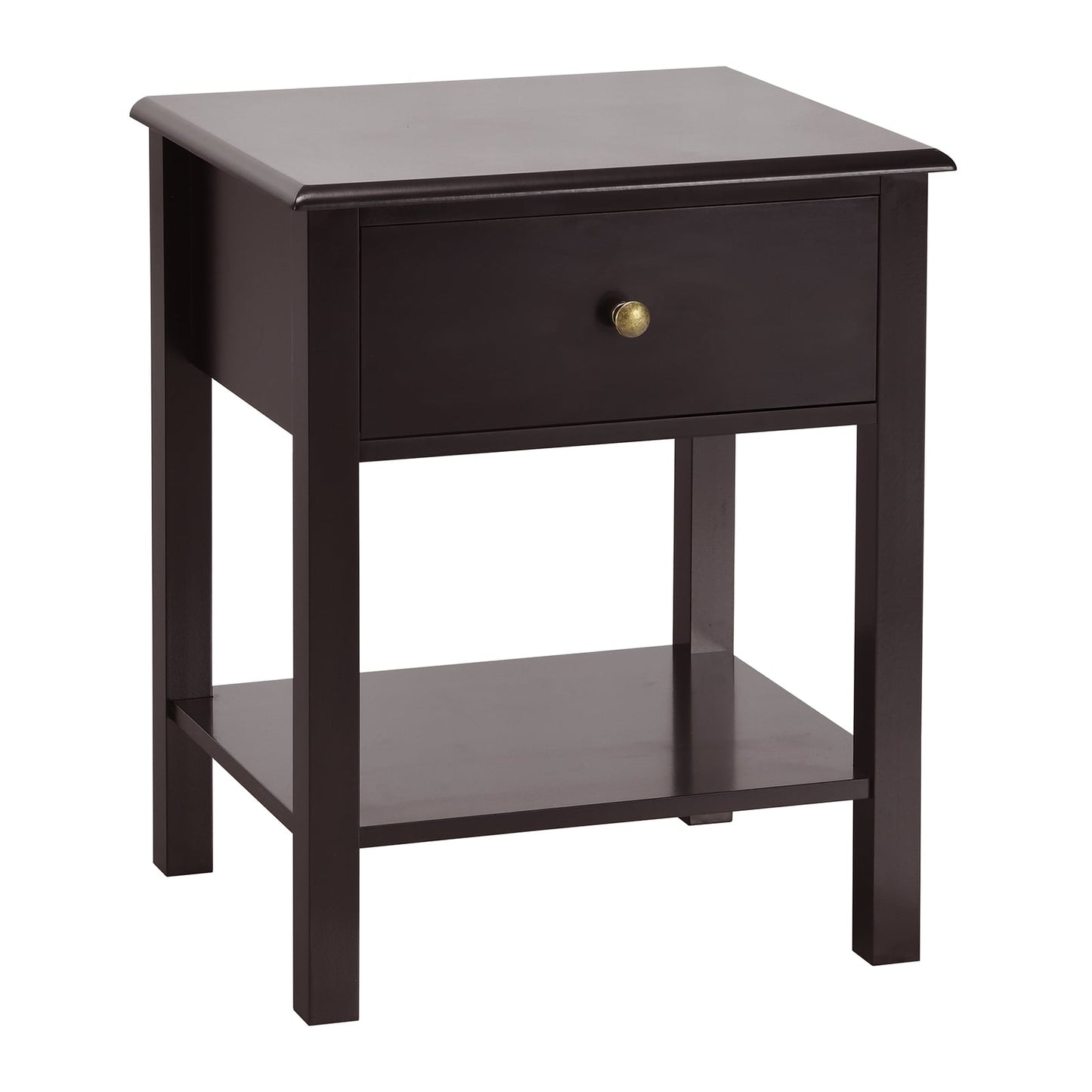 Nightstand End Table with Drawer and Shelf, Brown Nightstands at Gallery Canada