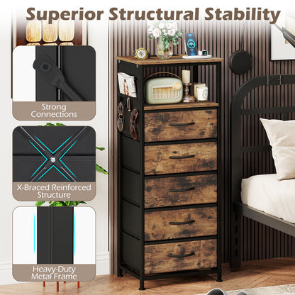 Nightstand With Charging Station, 39 Inches, Brown Nightstands at Gallery Canada