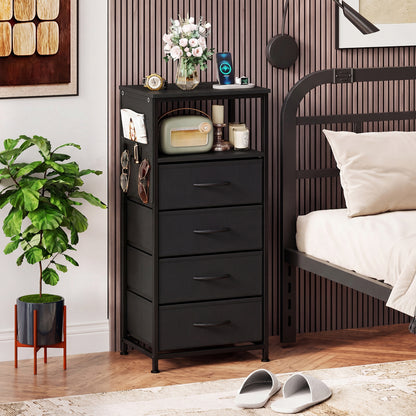 34" Modern Nightstand With Charging Station, Black Nightstands at Gallery Canada