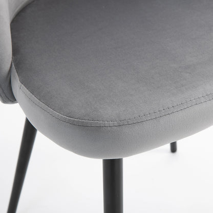 Set of 2 Mid-Back Dining Chairs, Velvet Upholstery, Dark Blue Bar Stools at Gallery Canada