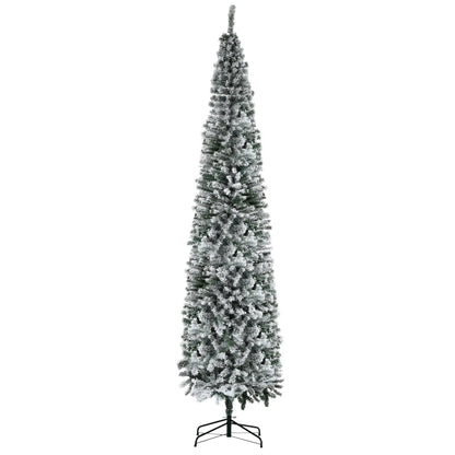 9ft Flocked Pencil Christmas Tree, Realistic Branch Tips, Green Pencil Christmas Trees at Gallery Canada