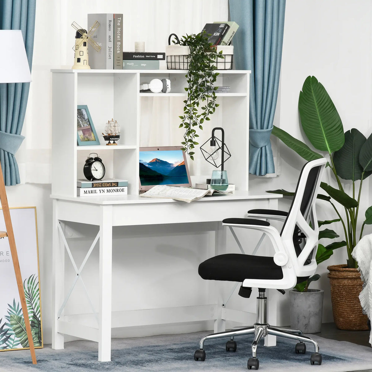 Computer Desk with Hutch, Home Office Study Table, White Computer Desks at Gallery Canada