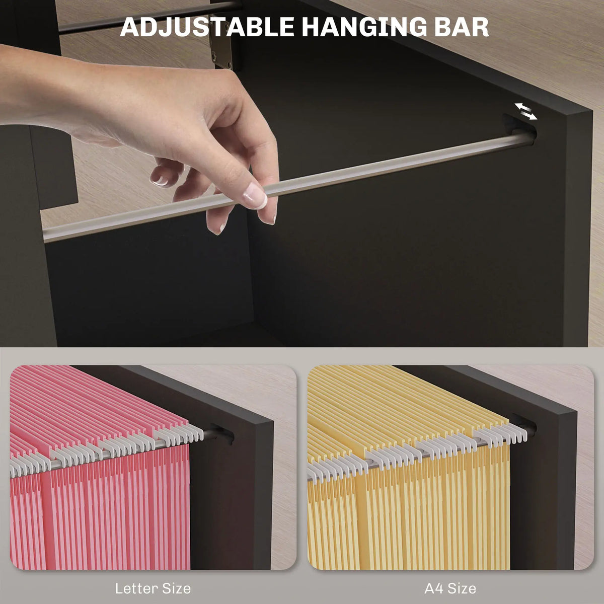 4 Drawer File Cabinet with Lock, A4 Letter Size, Black Office Cabinets & Cupboards at Gallery Canada