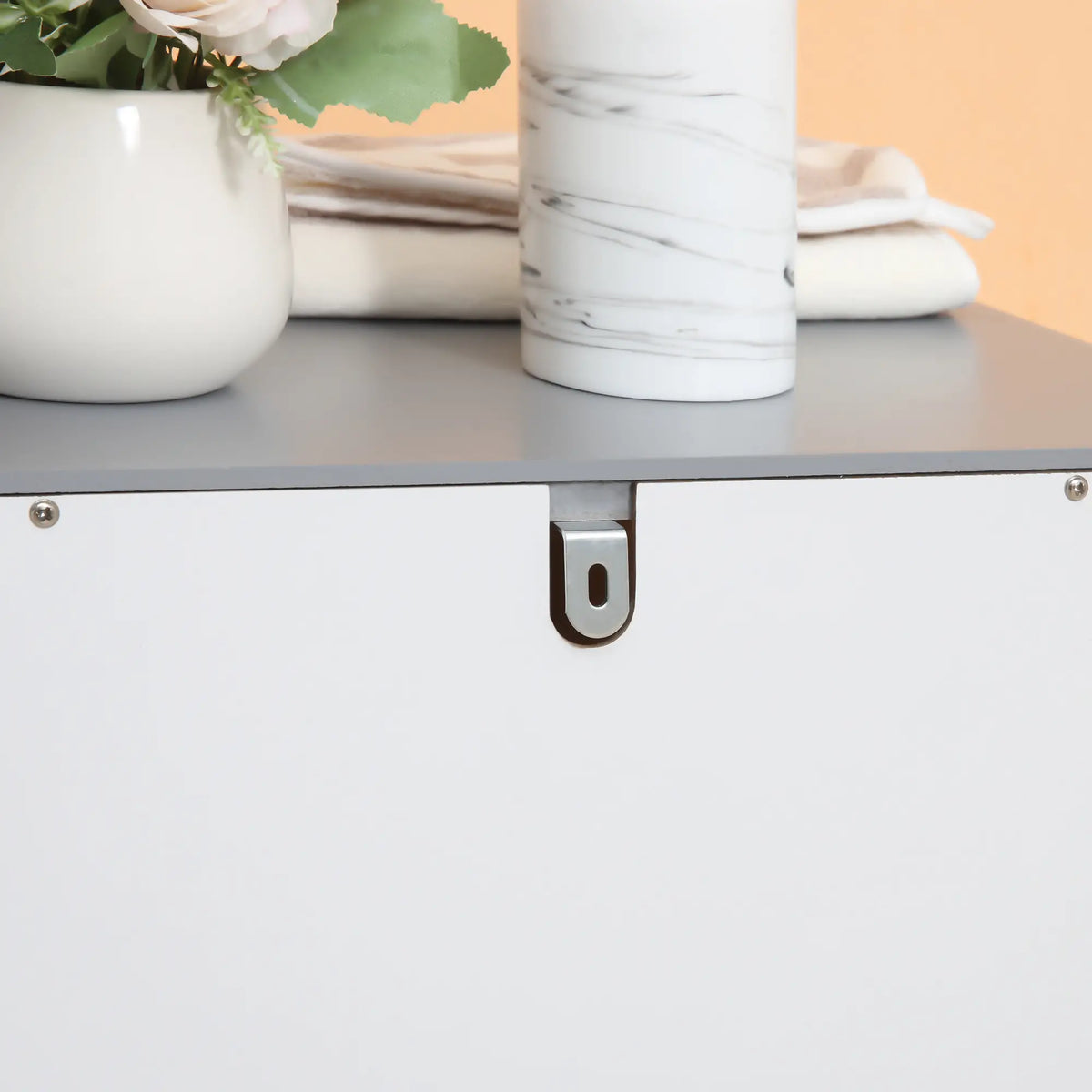 Small Bathroom Storage Cabinet, 3 Drawers, Open Shelf, White Bathroom Cabinets at Gallery Canada
