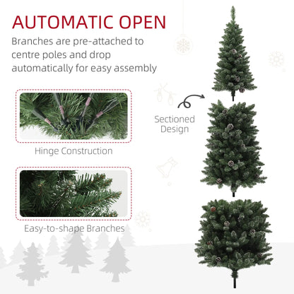 6ft Artificial Pencil Christmas Tree, 618 Branches, Pinecones, Metal Stand Pencil Christmas Trees at Gallery Canada