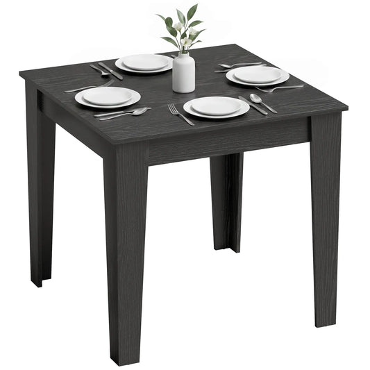 Square Dining Table for 4, 31.5" Wood Effect, Kitchen Dining Tables Black Wood Effect at Gallery Canada