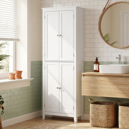 67" Tall Bathroom Storage Cabinet, Freestanding Narrow with Adjustable Shelves Freestanding Bathroom Cabinets at Gallery Canada