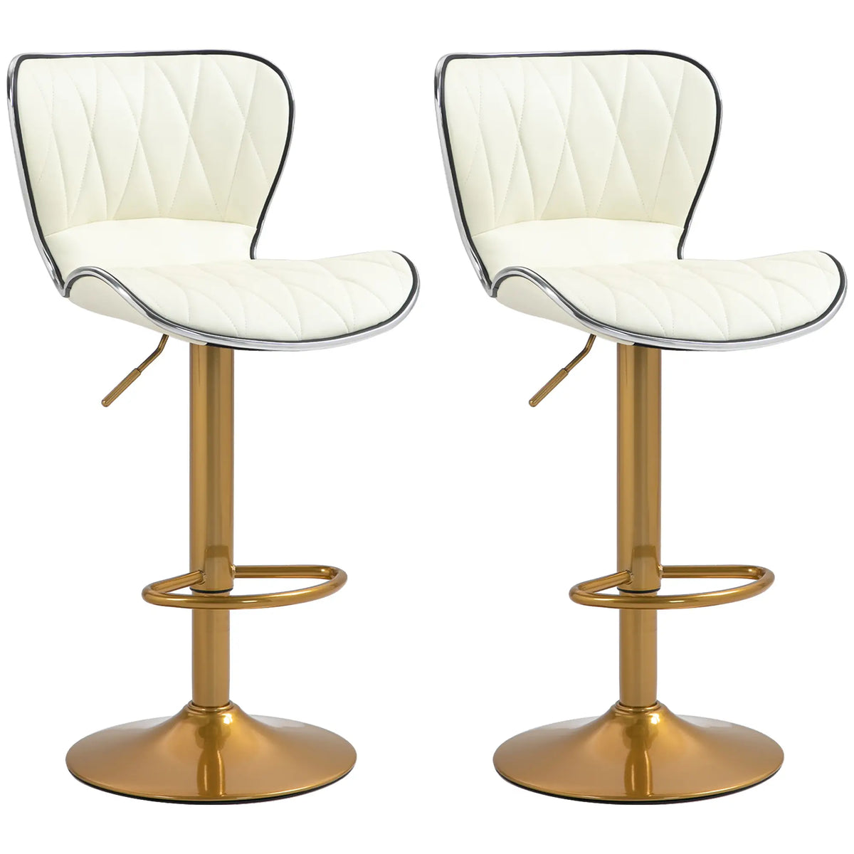 Adjustable Swivel Bar Stools Set of 2, PU Leather, Counter Height Bar Stools at Gallery Canada